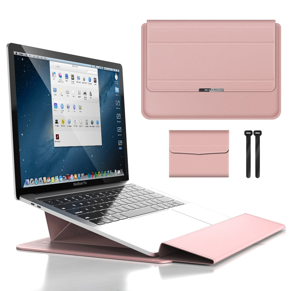 Laptop Sleeve med Indbygget Stativ – Beskyttende Etui til 11–16 tommer Laptops