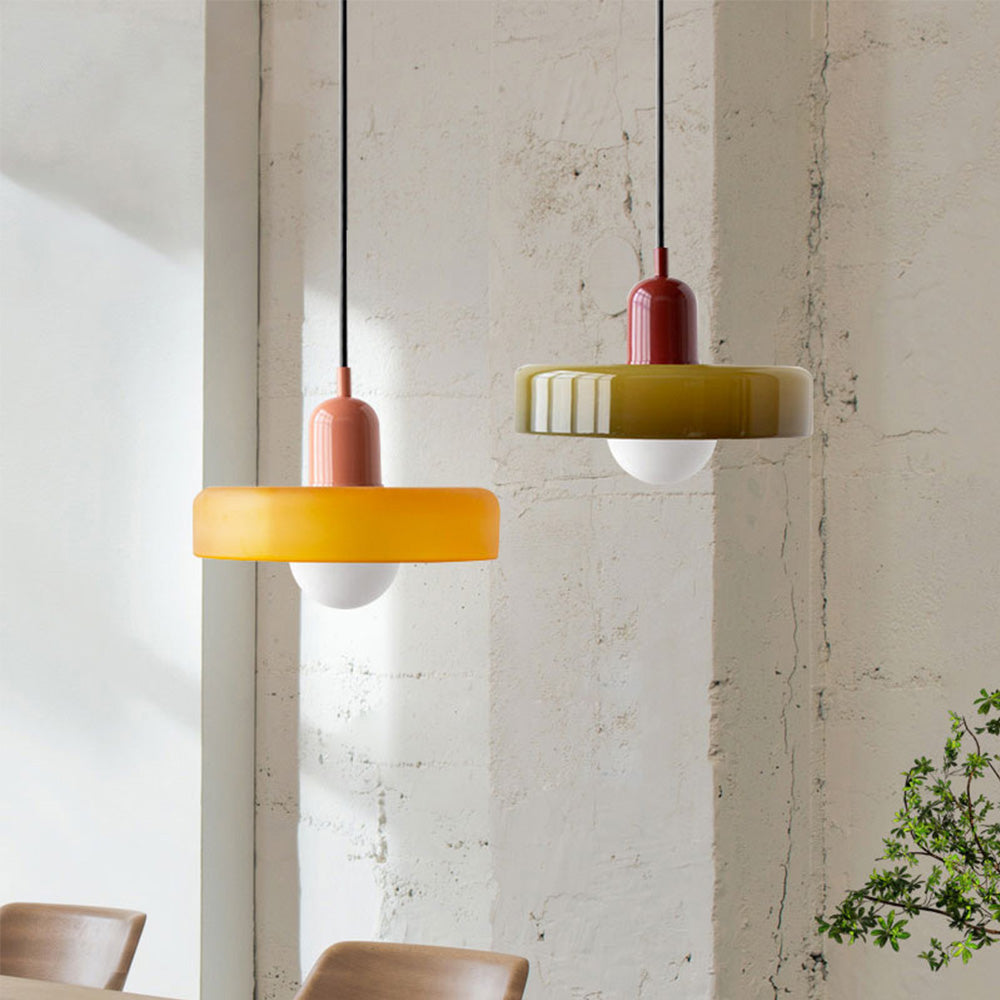 Bauhaus Aurelo Farvet Glas Pendellampe Til Spisestuer