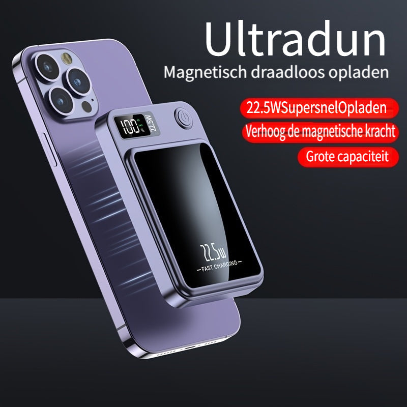 Magnetisk Power Bank – Ultra Slim med Super Hurtig Trådløs Opladning