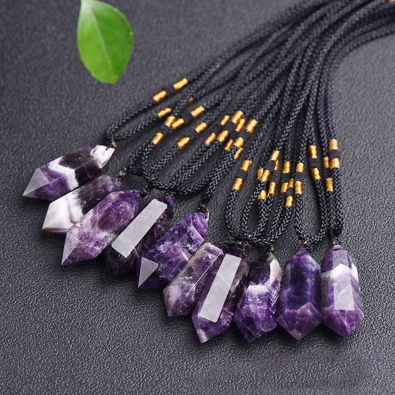 Naturlig Krystal-Amethyst Helende Halskæde – Lyra