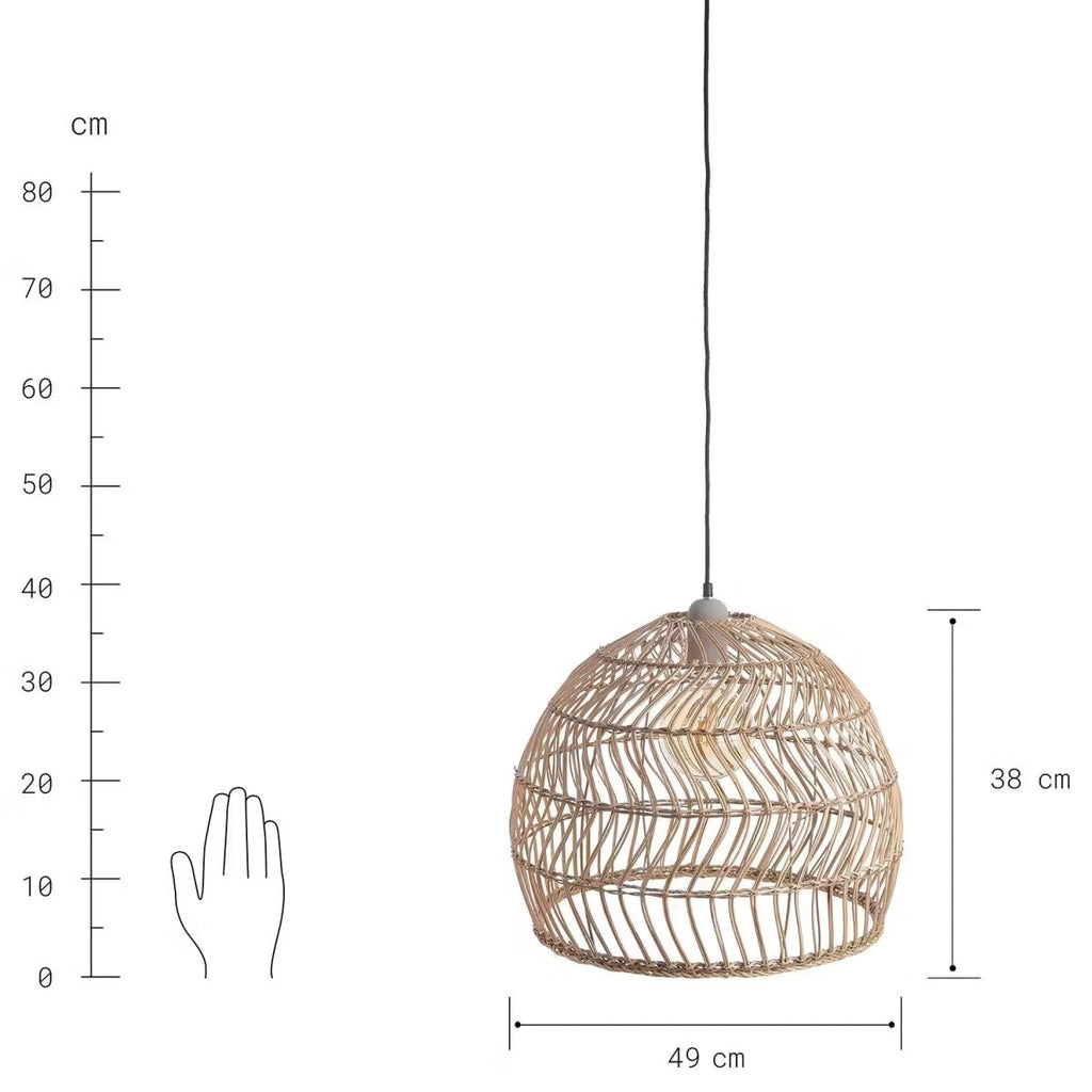 CORBELLE Lampeskærm – Håndflettet Rattan-Lampeskærm til Pendellamper