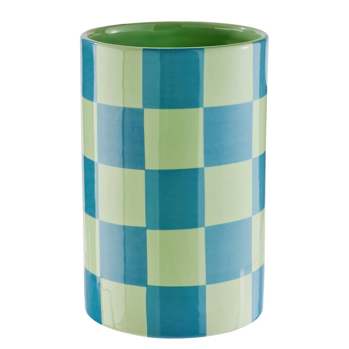 CHECKER Vase – Moderne Keramikvase med ternet mønster i pastelfarver