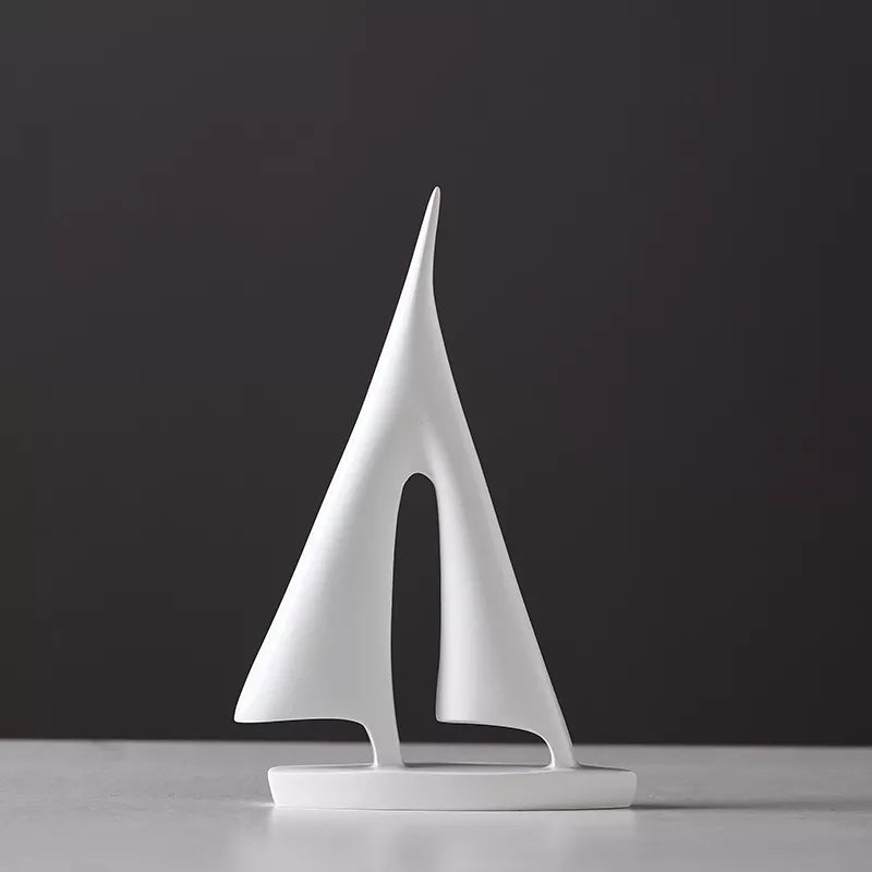 Maritim Sejlbåd Skulptur - Elegant Hjemmedekoration
