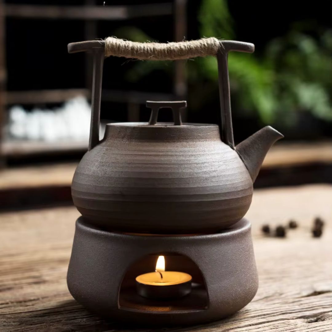 Keramisk Teapot med Varmere til Afslappende Te-Øjeblikke derhjemme