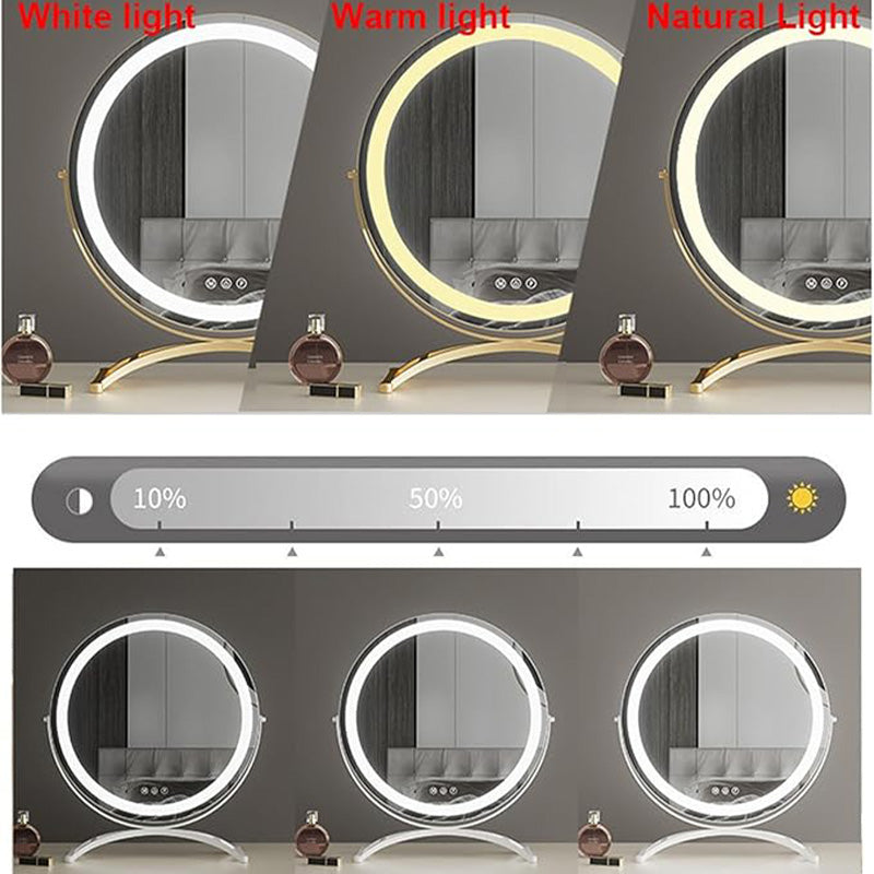 Spejl med Dimmbar LED Lys og 360 Grad Rotation, Touch Kontrol