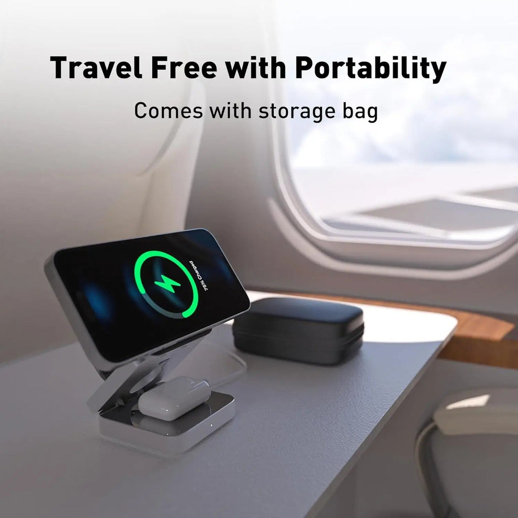 Kompakt Magnetisk Foldbar Trådløs Oplader til iPhone og AirPods