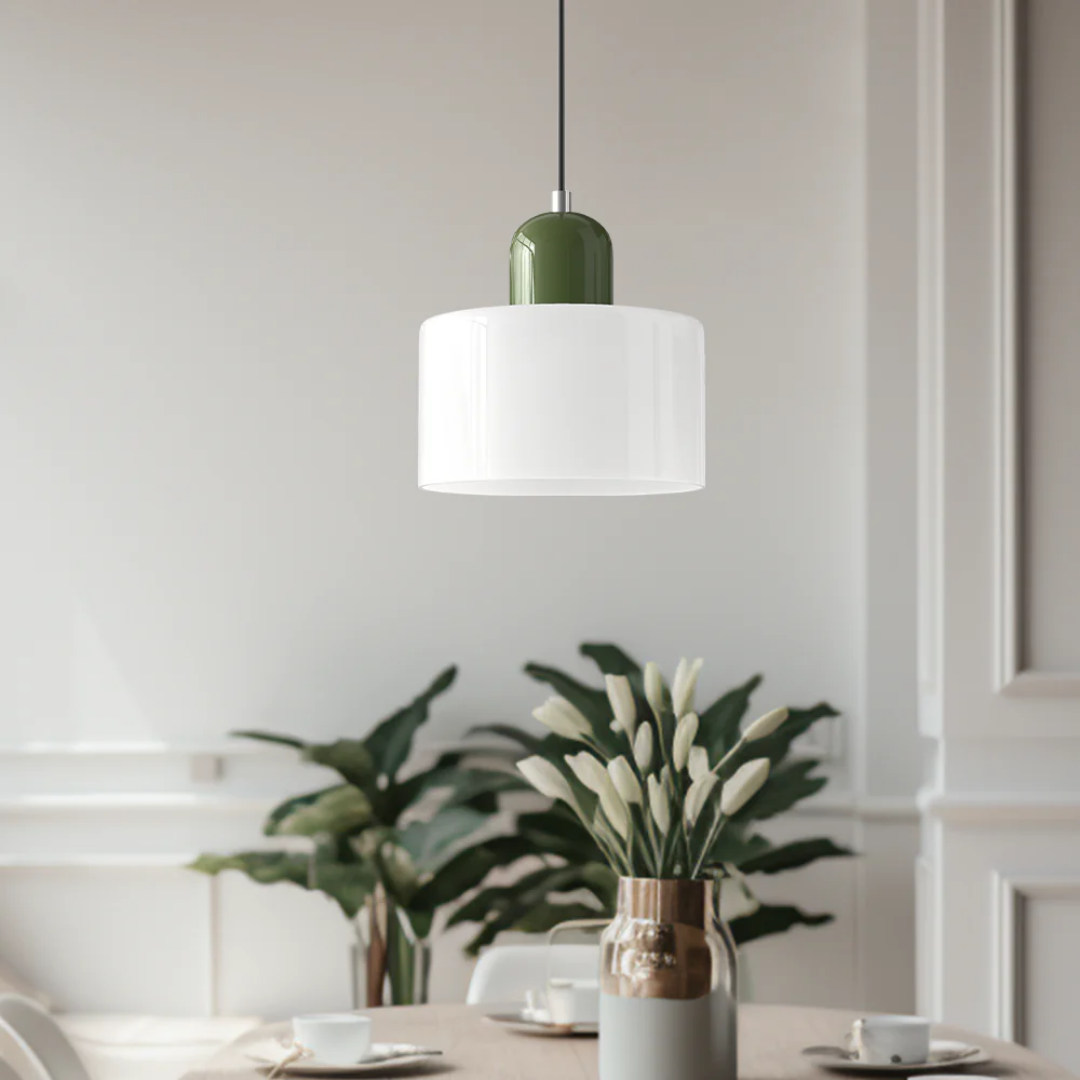 Retro Pendellampe med Glas Skærm og Justerbar Ledning for en Varm Atmosfære