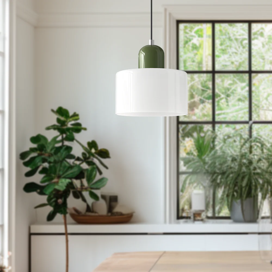 Retro Pendellampe med Glas Skærm og Justerbar Ledning for en Varm Atmosfære