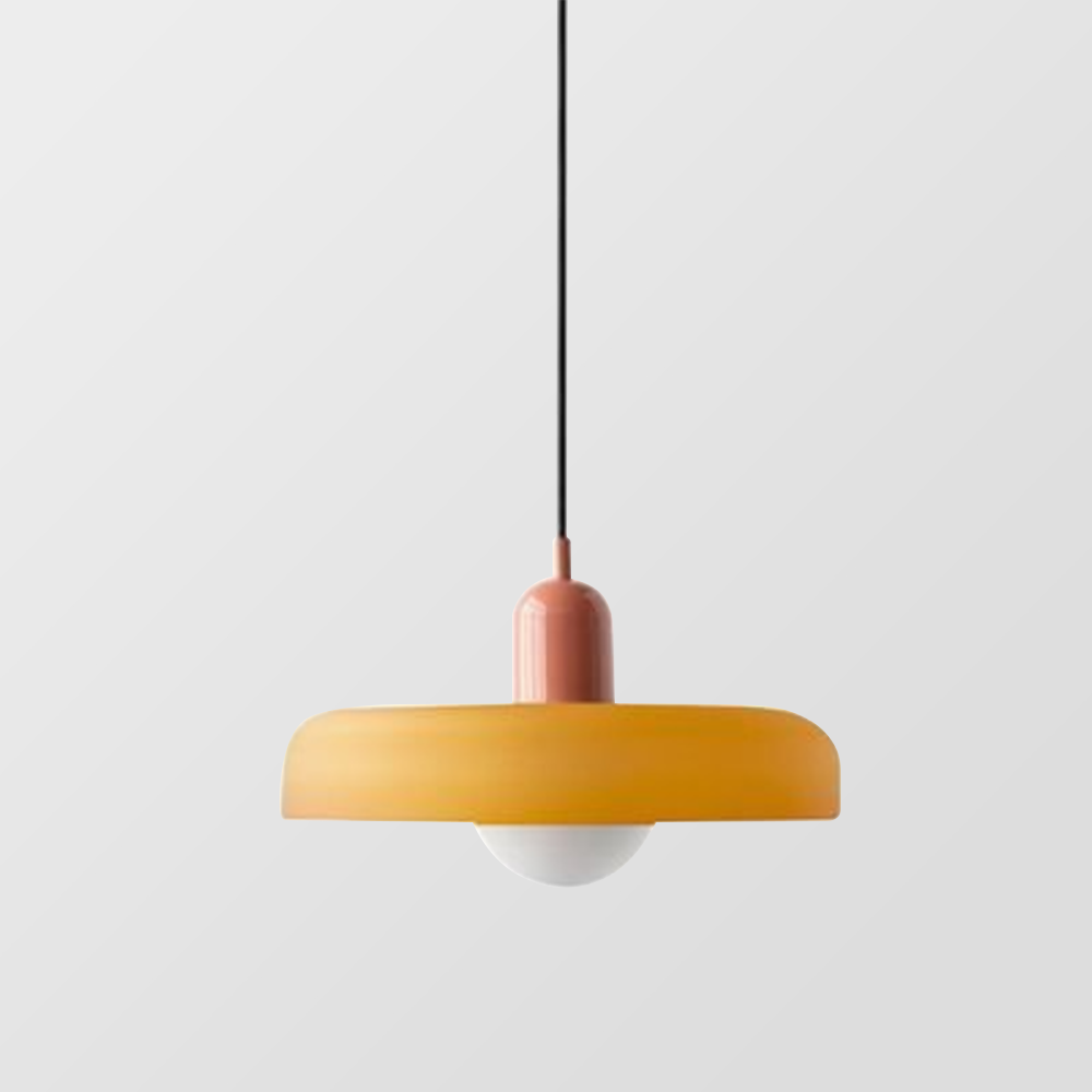 Bauhaus Pendellampe i Farget Glas med Justerbart Ophæng