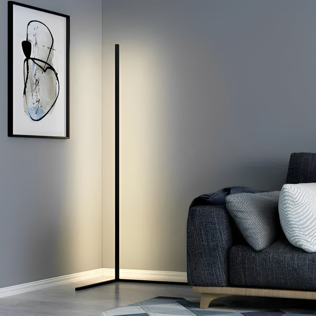 Minimalistisk LED Gulvlampe med Dæmpbare Lystilstande og Moderne Lineært Design