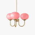 Alora Marshmallow Glam Chandelier Med Lys Rosa Glas