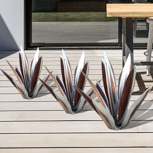 Metall Agave Gartendekoration – Rustbestandigt design med jordstik