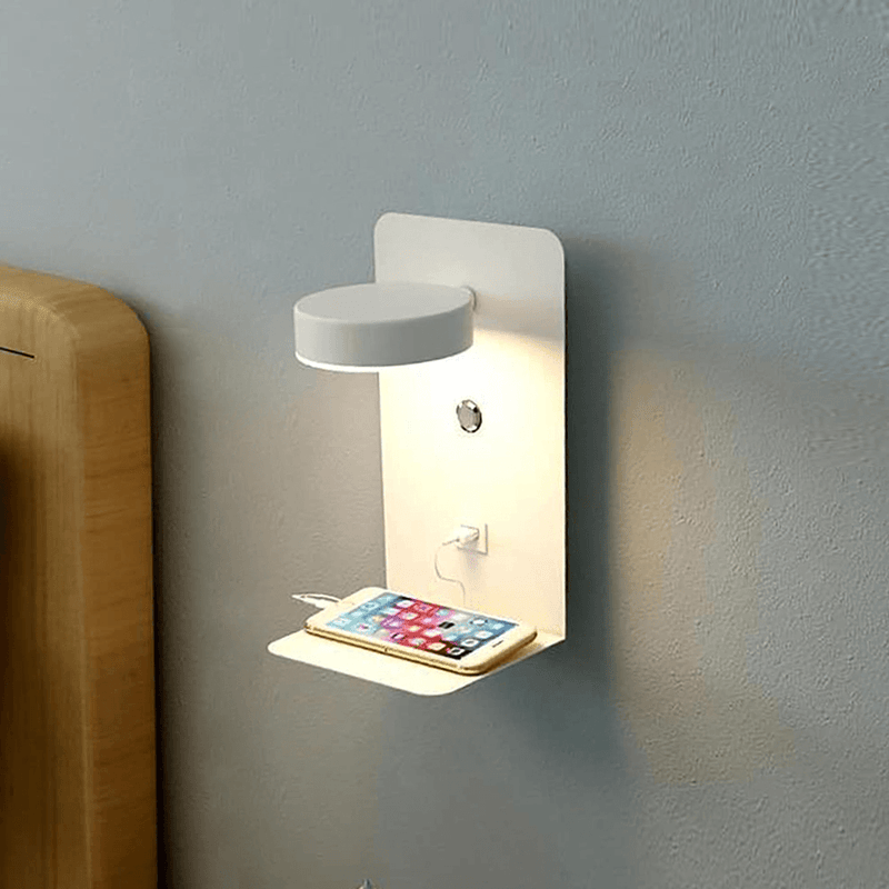 BrightSpot Nattlampe med Lader – 330° Rotation LED Skrivebordlys med USB Laderdock