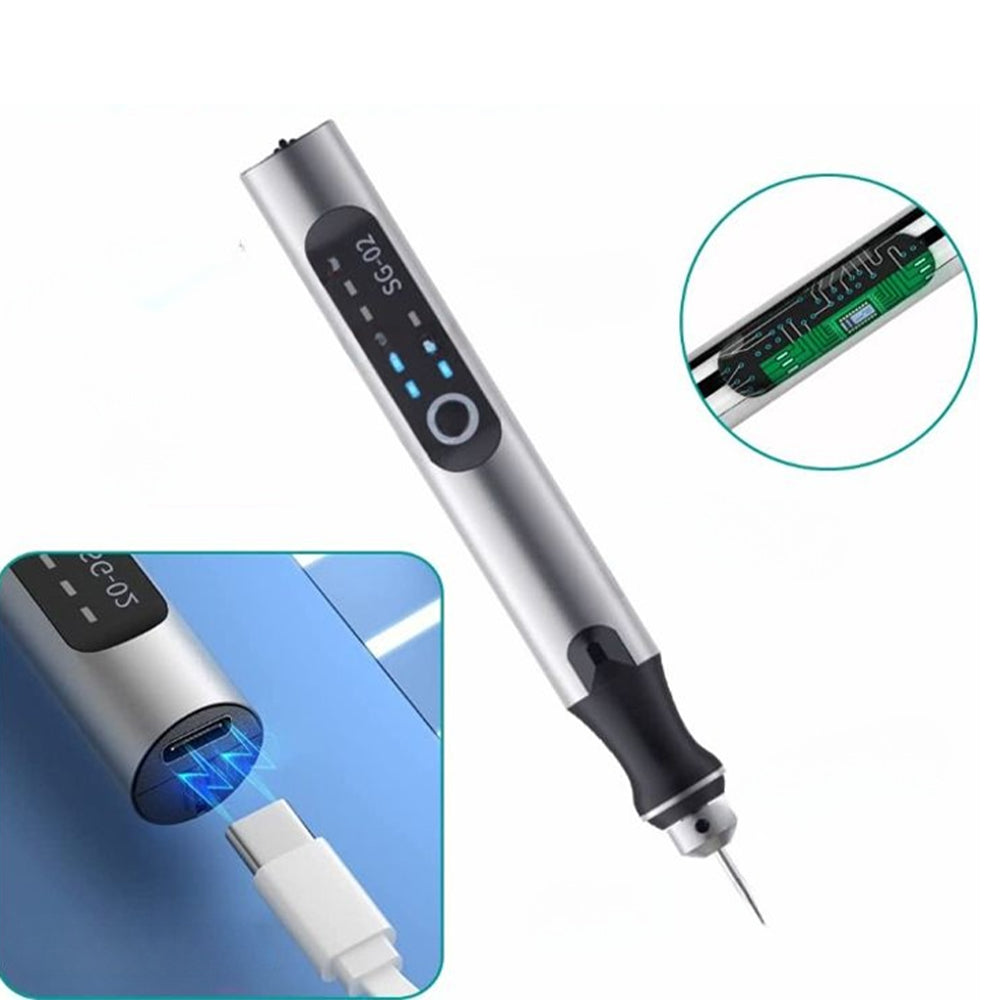 USB-Opladelig Gravørpen | Præcis og Stille | Metal, Justerbar Hastighed
