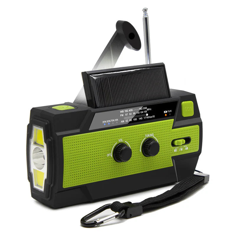 Multifunktionel solradio med powerbank 4000 mAh