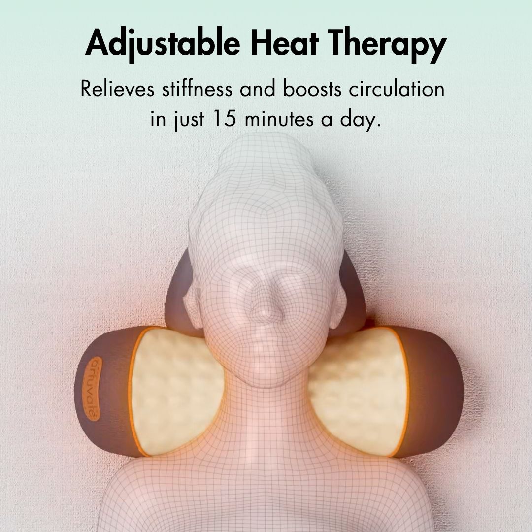 Varme- og vibrations nakkemassager med holdningsstøtte
