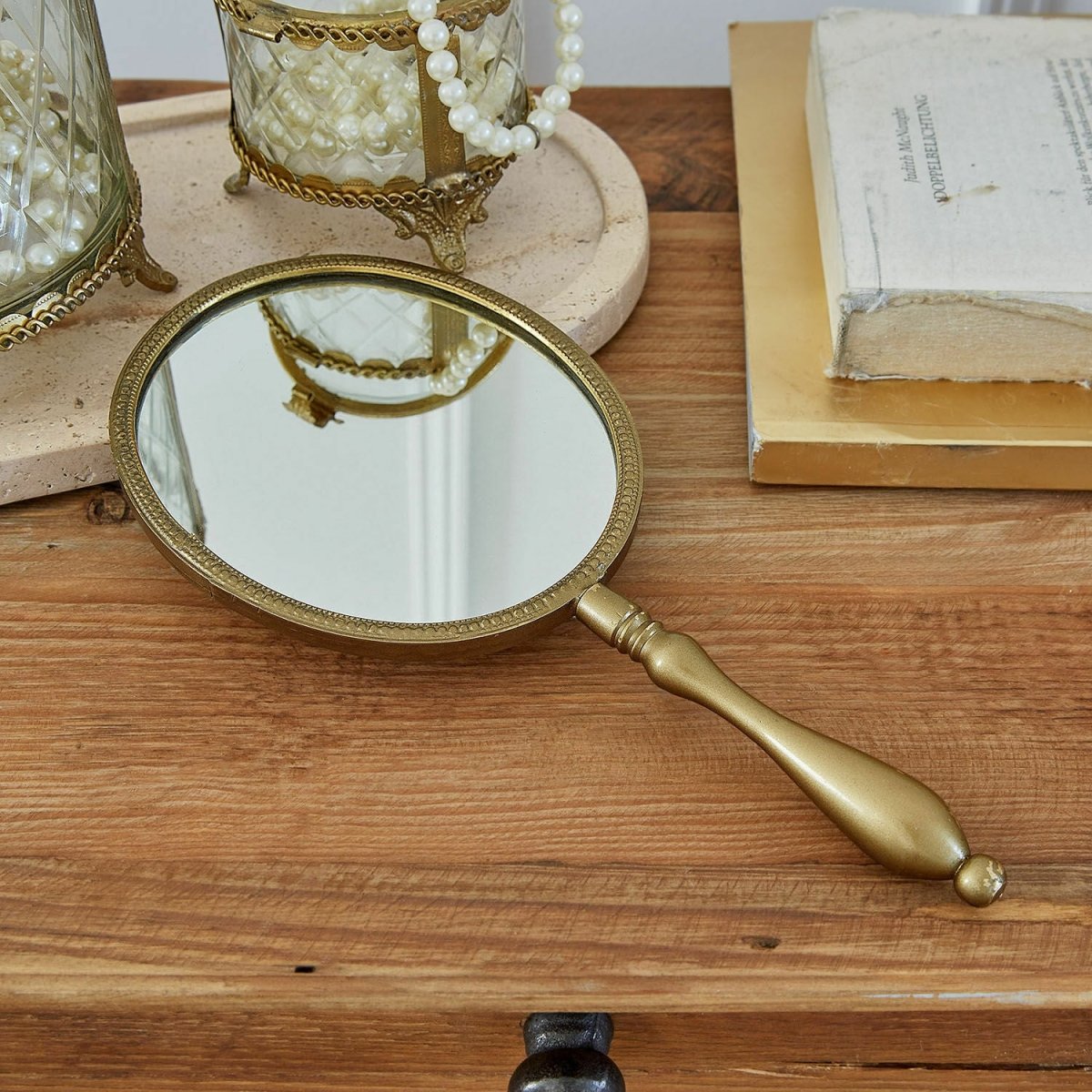 ARAVELLE Håndspejl – Elegant Vintage-spejl i Messing