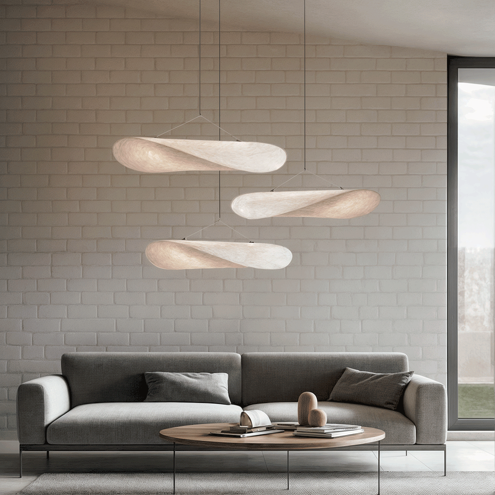 Nordic Glow Lyra Premium LED Krystal Lysekrone Med Silke Blade