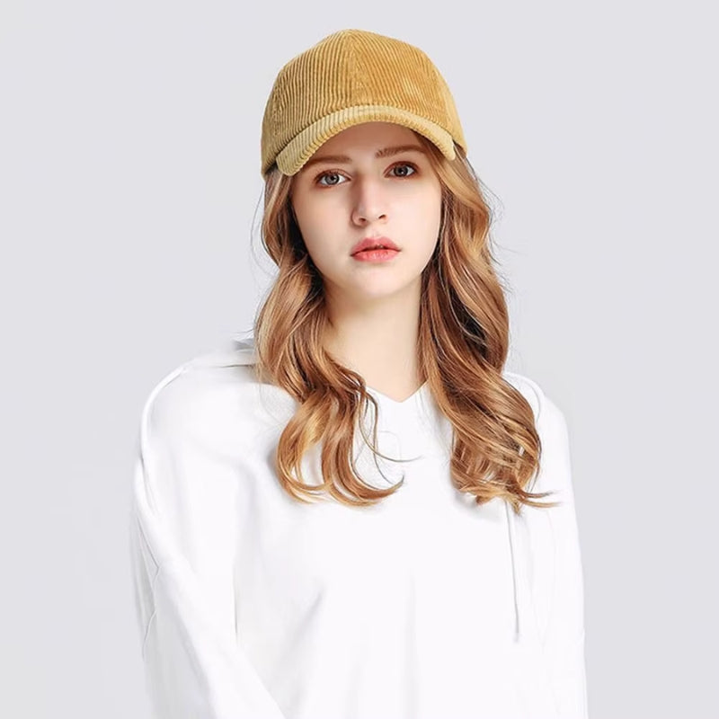 Baseball cap i fløjl med justerbar rem
