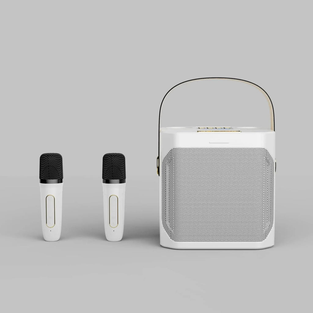 Karaoke Bluetooth-højttaler – 360° Surround Trådløs Subwoofer med Dual Mics