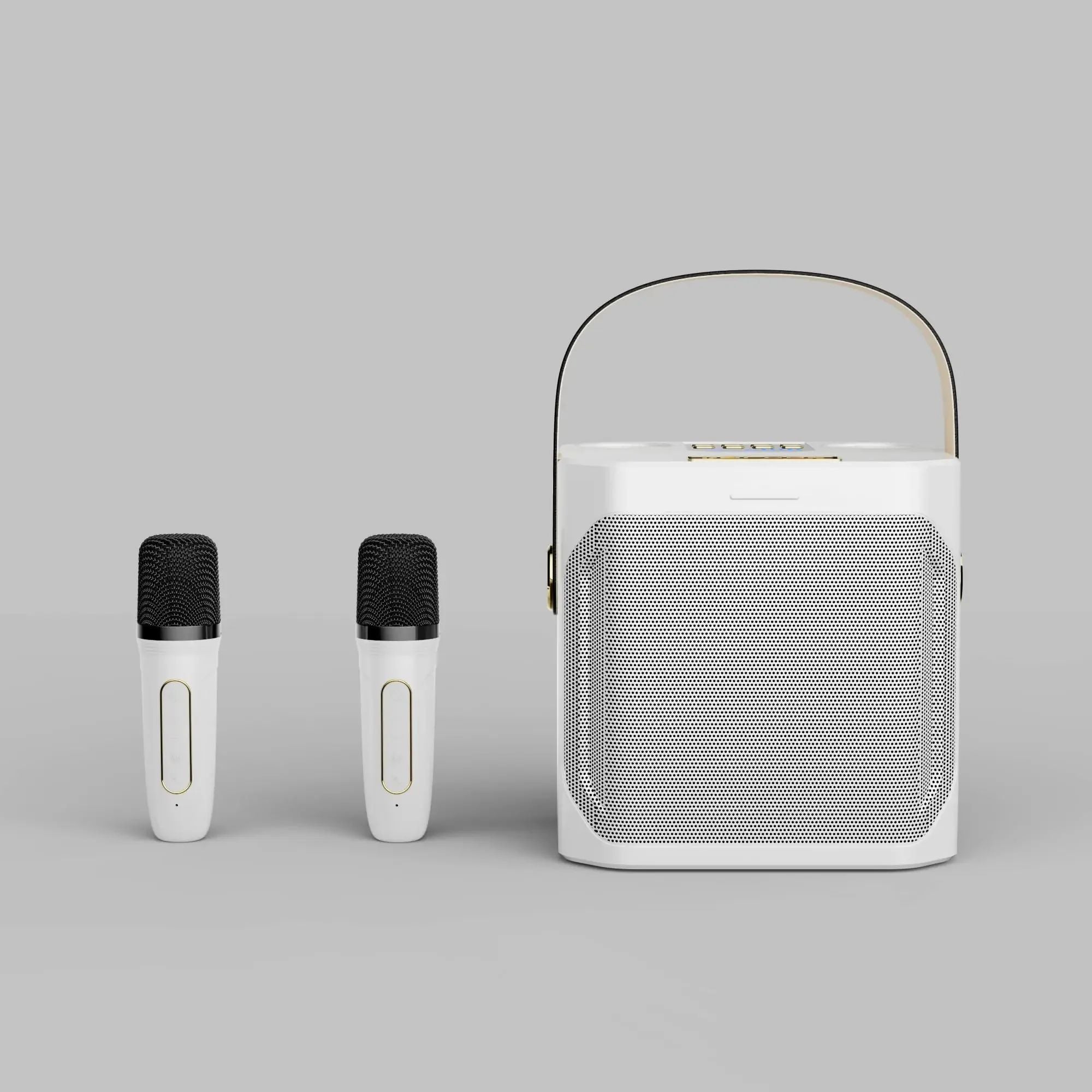 Karaoke Bluetooth-højttaler – 360° Surround Trådløs Subwoofer med Dual Mics