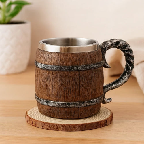 BrewHaven – Håndlavet træ-ølkrus med klassisk design