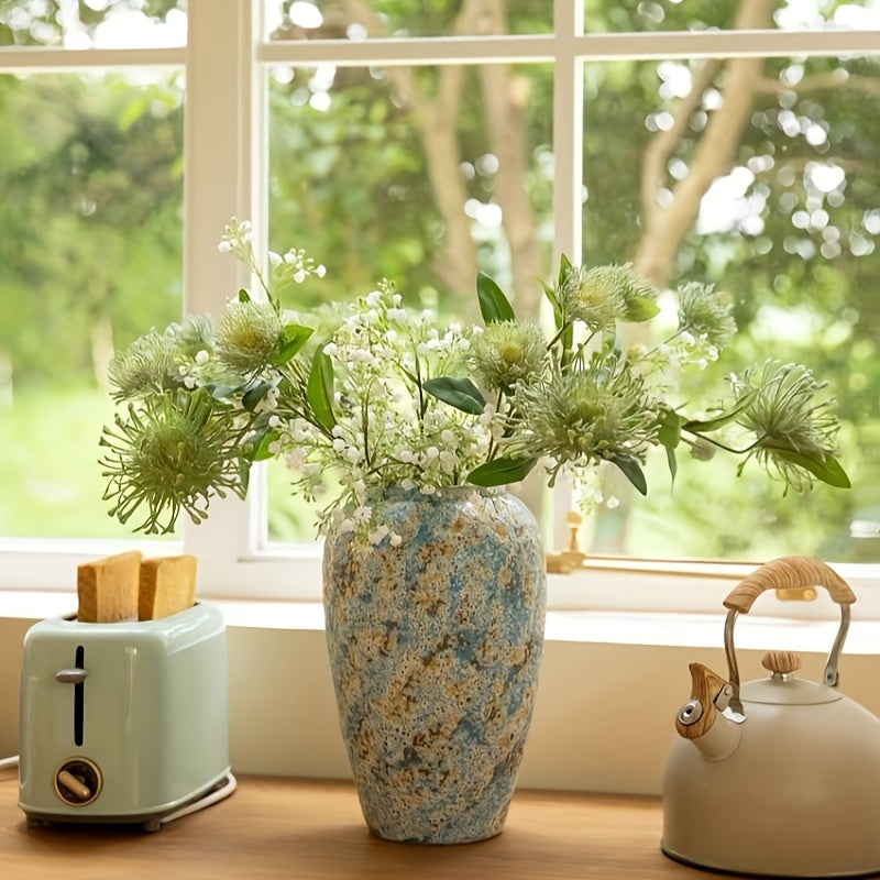Unik Vintage Keramisk Vase – Håndlavet Blå Stentøj for et Autentisk Udseende