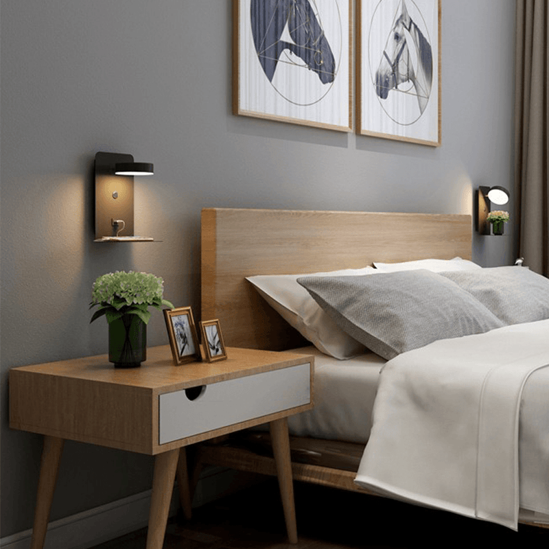 BrightSpot Nattlampe med Lader – 330° Rotation LED Skrivebordlys med USB Laderdock