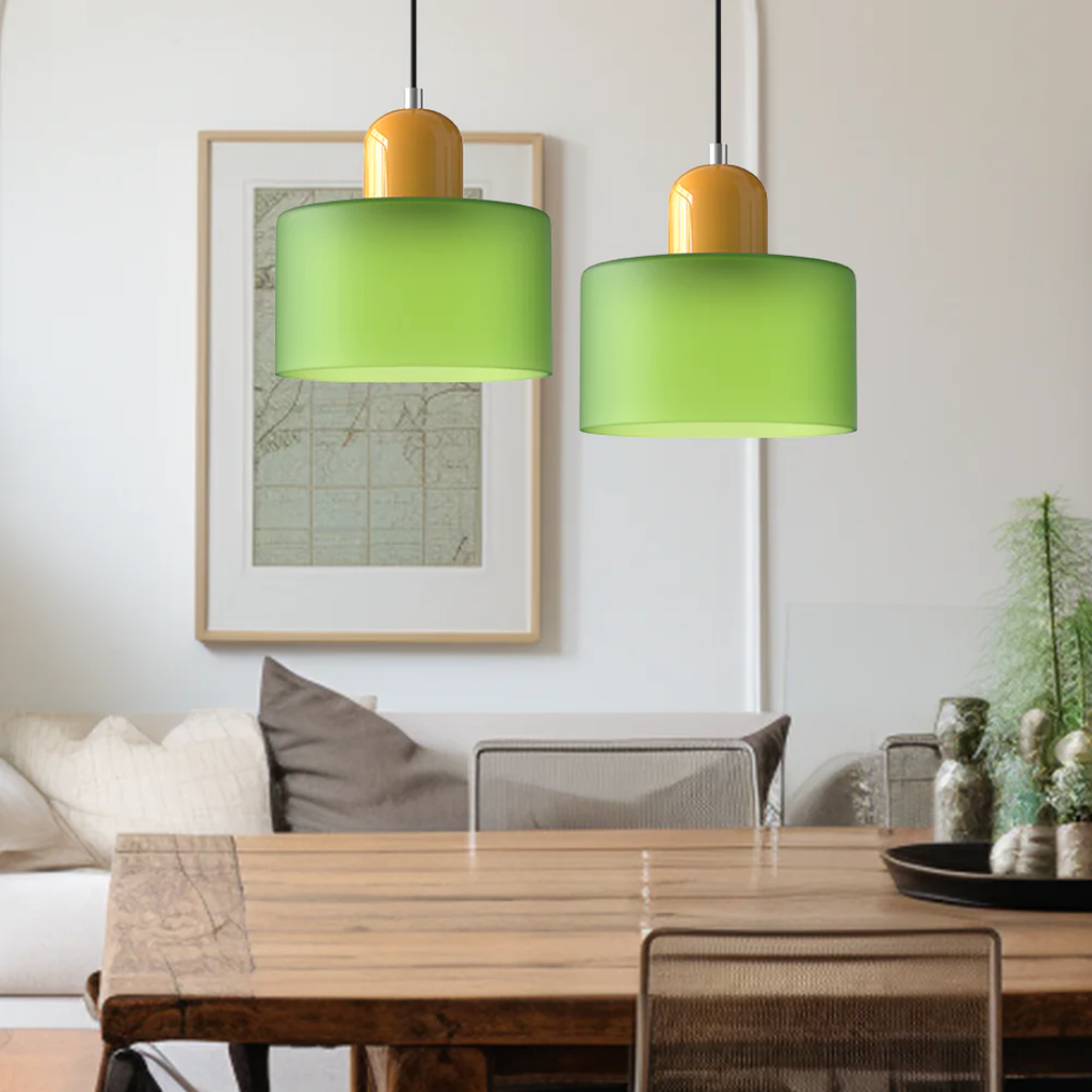 Retro Pendellampe med Glas Skærm og Justerbar Ledning for en Varm Atmosfære