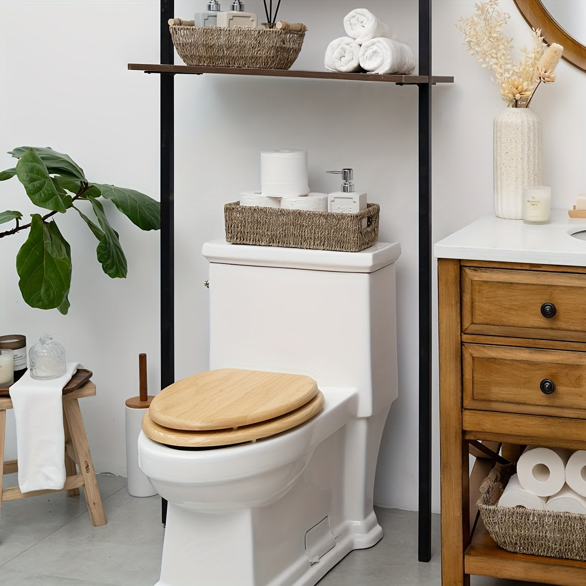 Håndlavet Opbevaringskurv i Søgræs – Ideel til Badeværelse og Toilet