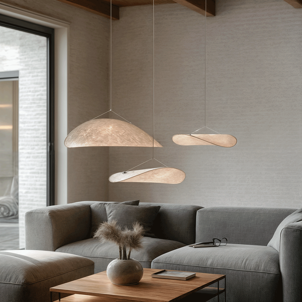 Nordic Glow Lyra Premium LED Krystal Lysekrone Med Silke Blade