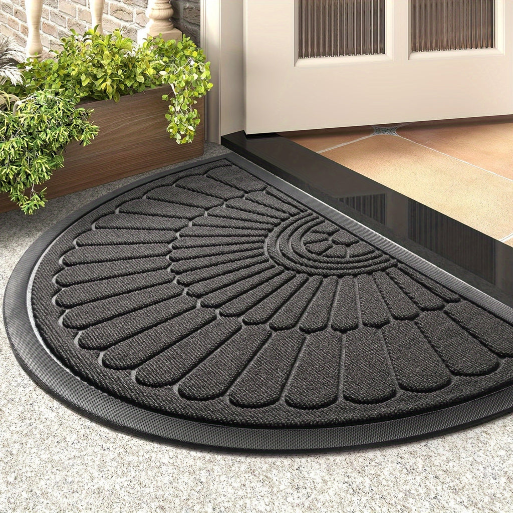 Bæredygtig Gummidoormat - Halvrund Design til Udendørs og Indendørs