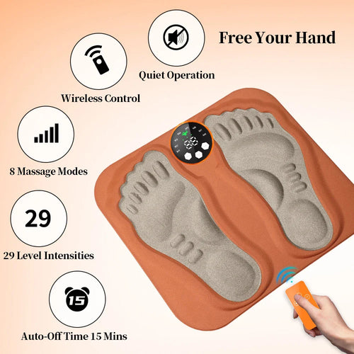 3D Fodmassageapparat – 8 tilstande, 29 intensitetsniveauer & sammenfoldeligt design til dyb afslapning
