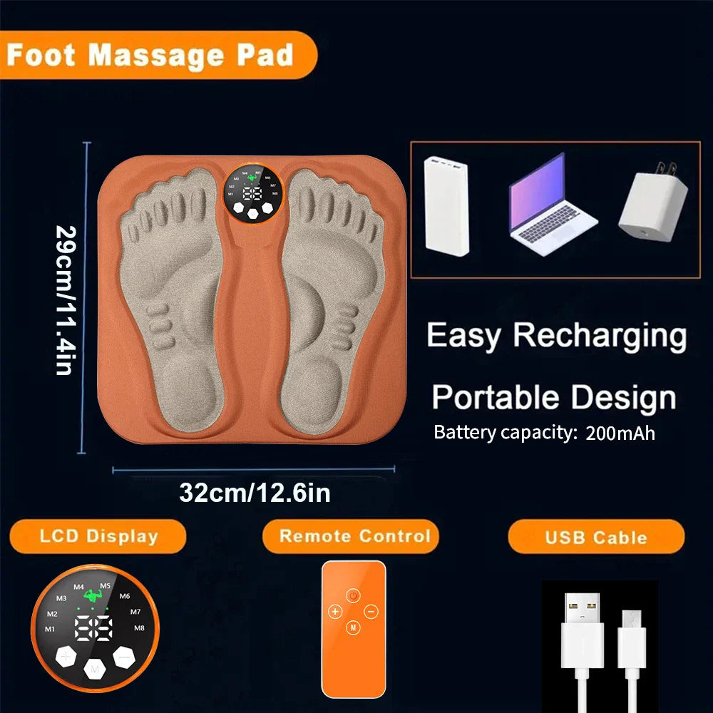 3D Fodmassageapparat – 8 tilstande, 29 intensitetsniveauer & sammenfoldeligt design til dyb afslapning