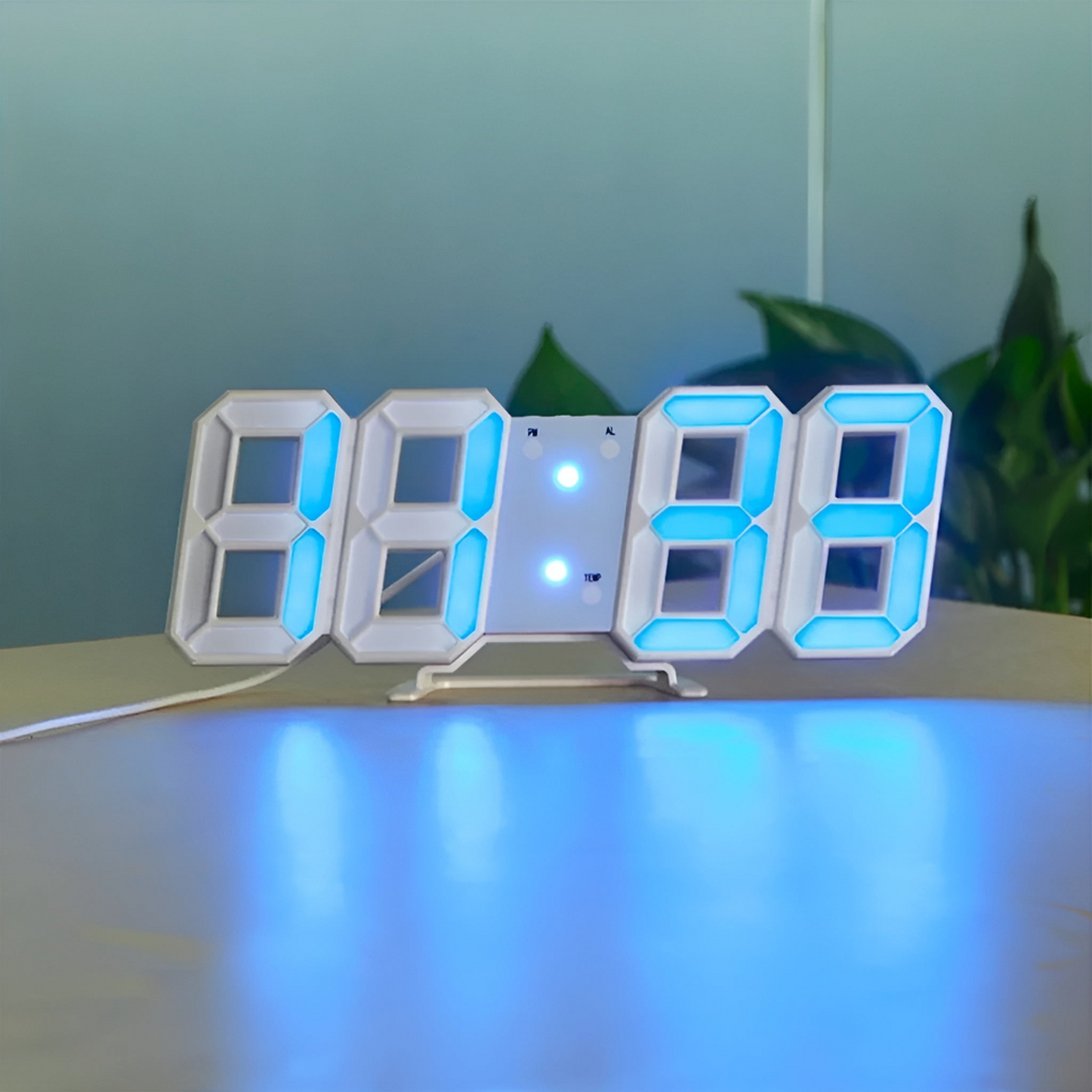 Futuristisk LED Vægur – Minimalistisk Design med Smart Tidsvisning