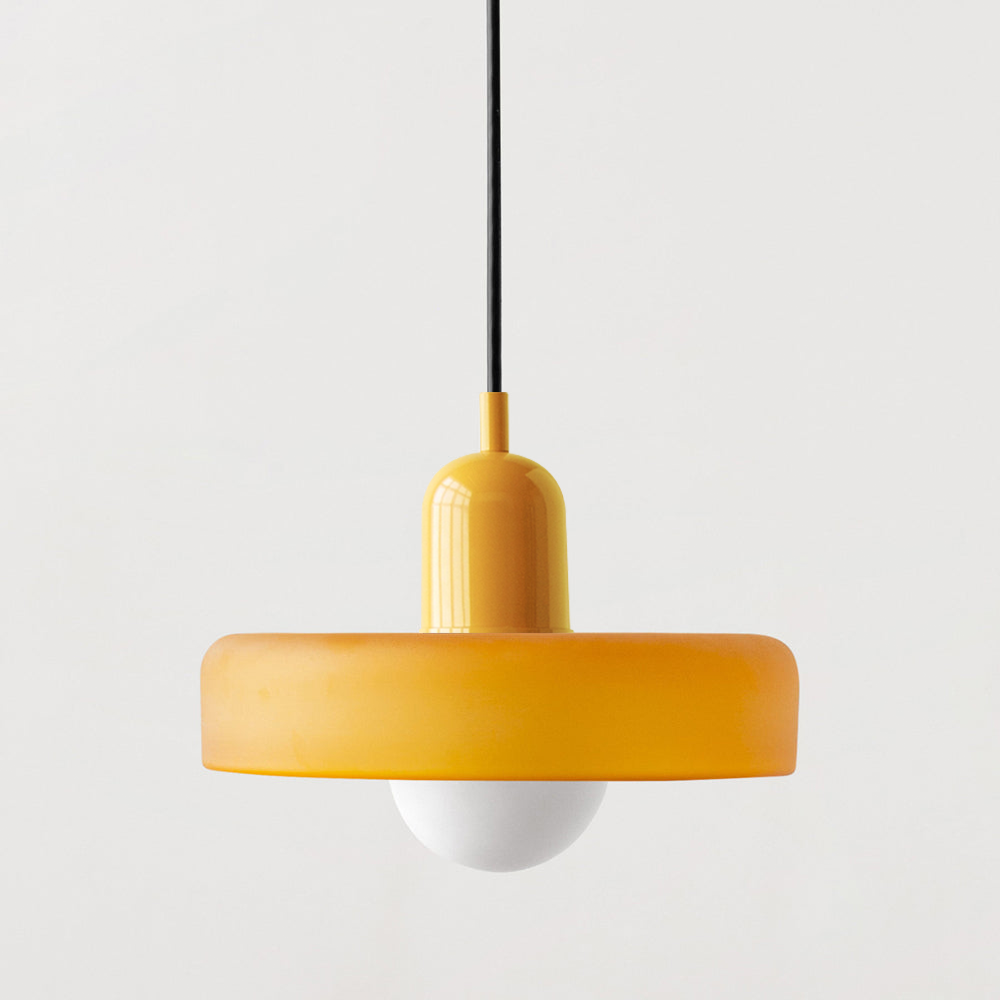 Bauhaus Pendellampe i Farget Glas med Justerbart Ophæng