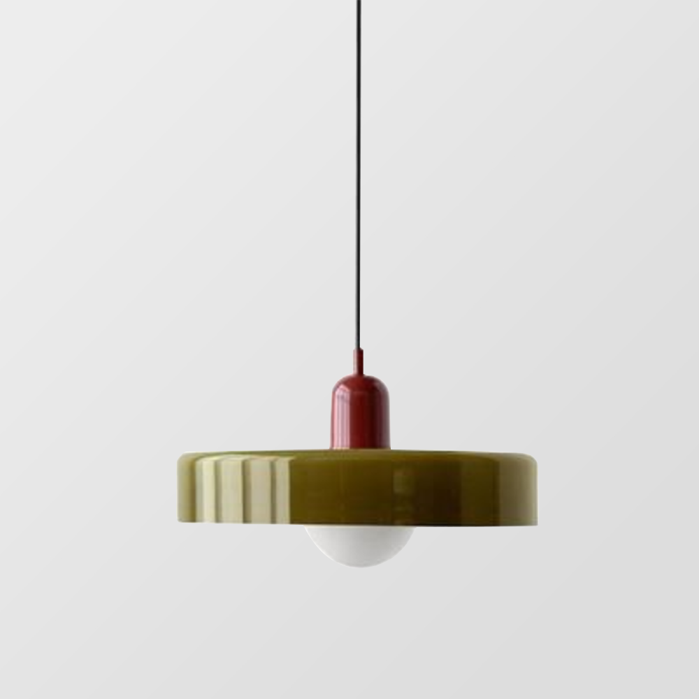 Bauhaus Pendellampe i Farget Glas med Justerbart Ophæng