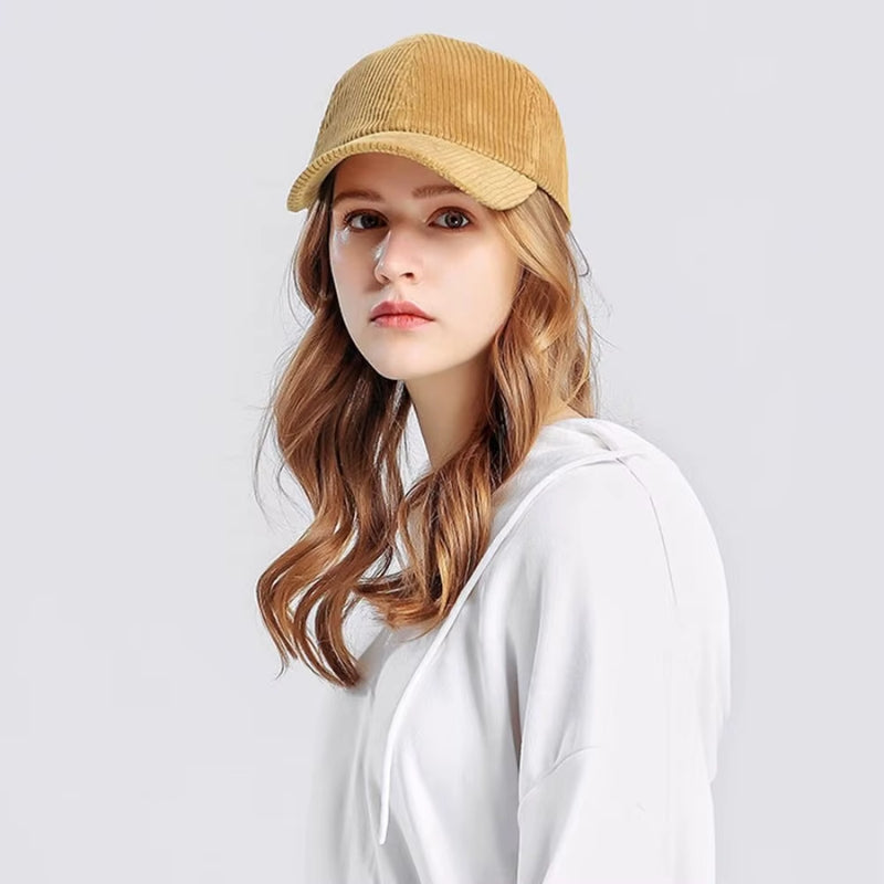 Baseball cap i fløjl med justerbar rem