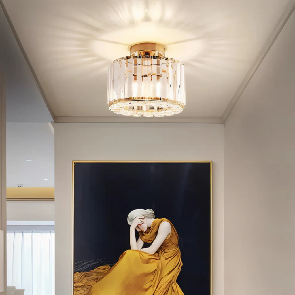 Krystal Loftlampe med Moderne Finish til Stue og Soveværelse