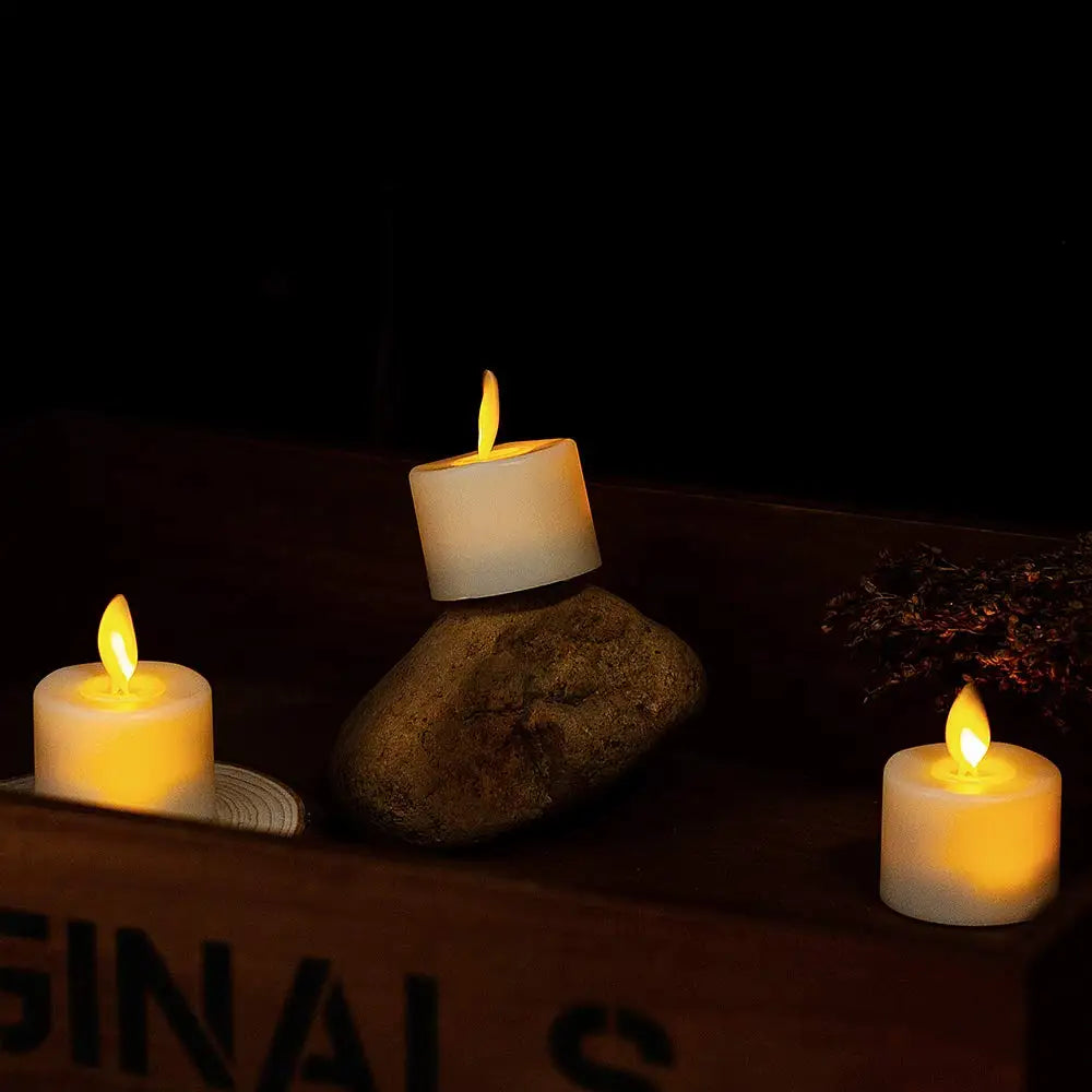 Flameless LED-lys med bevægelig væge - realistisk og sikkert