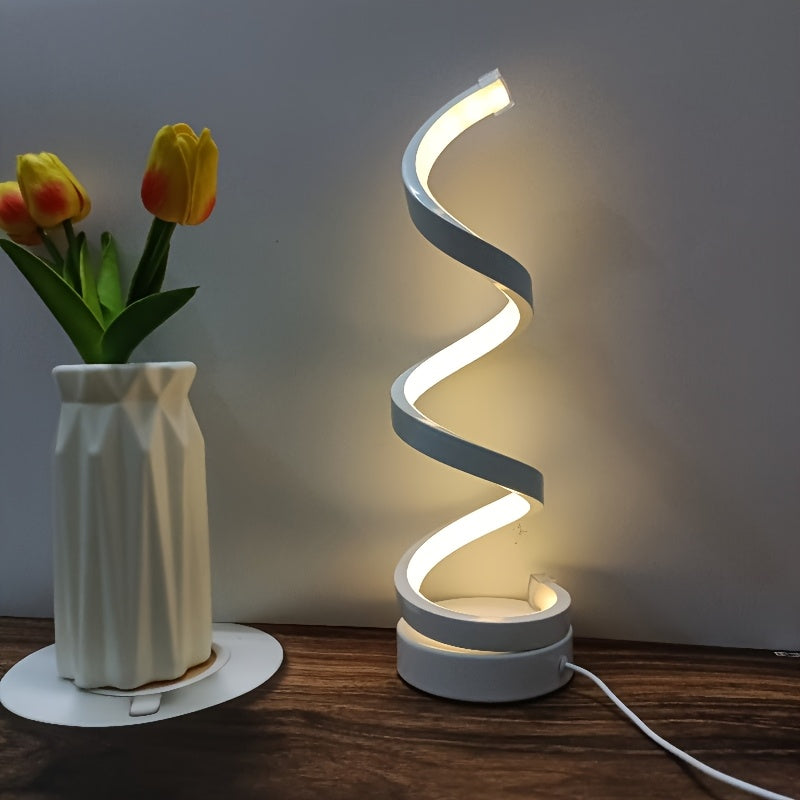 Spiral LED Skrivebordslampe – Moderne Dæmpbar Belysning