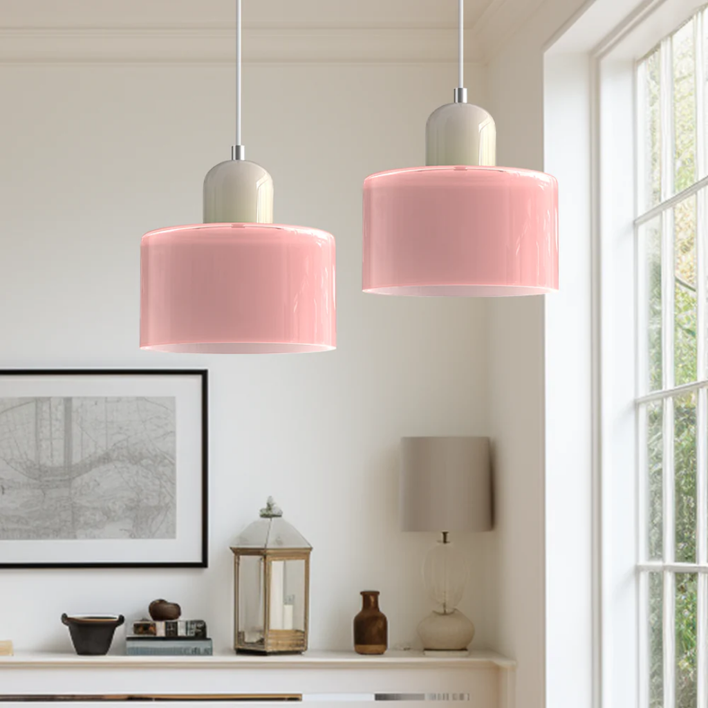 Retro Pendellampe med Glas Skærm og Justerbar Ledning for en Varm Atmosfære