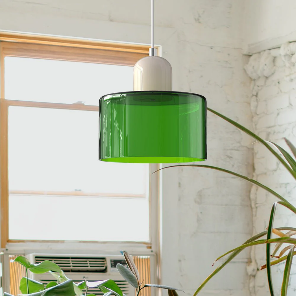 Retro Pendellampe med Glas Skærm og Justerbar Ledning for en Varm Atmosfære