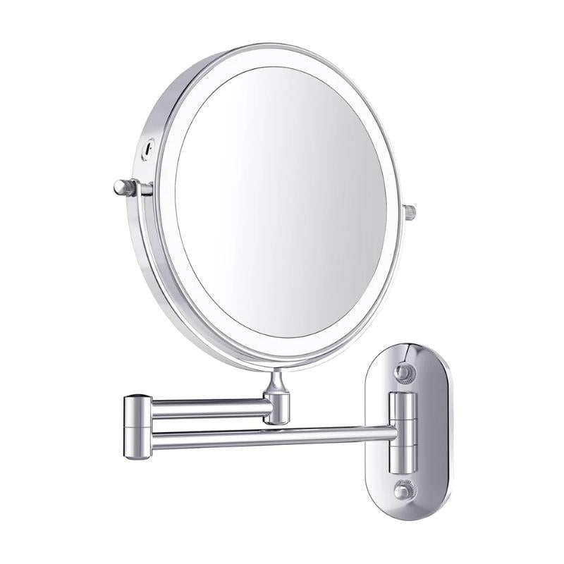 Forstørret Genopladeligt LED Makeup Spejl | Justerbar Lysstyrke, op til 10x Forstørrelse & Bærbar for Perfekt Makeup Applikation
