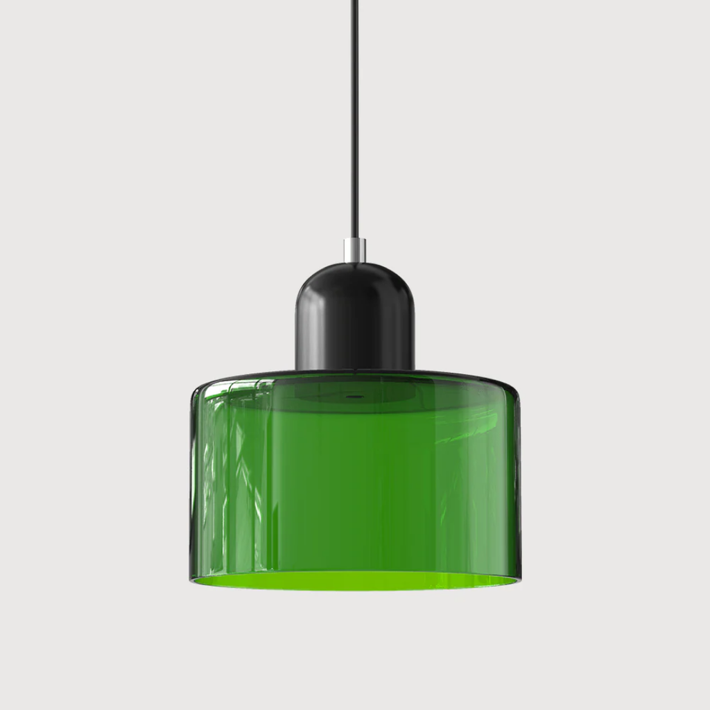 Retro Pendellampe med Glas Skærm og Justerbar Ledning for en Varm Atmosfære