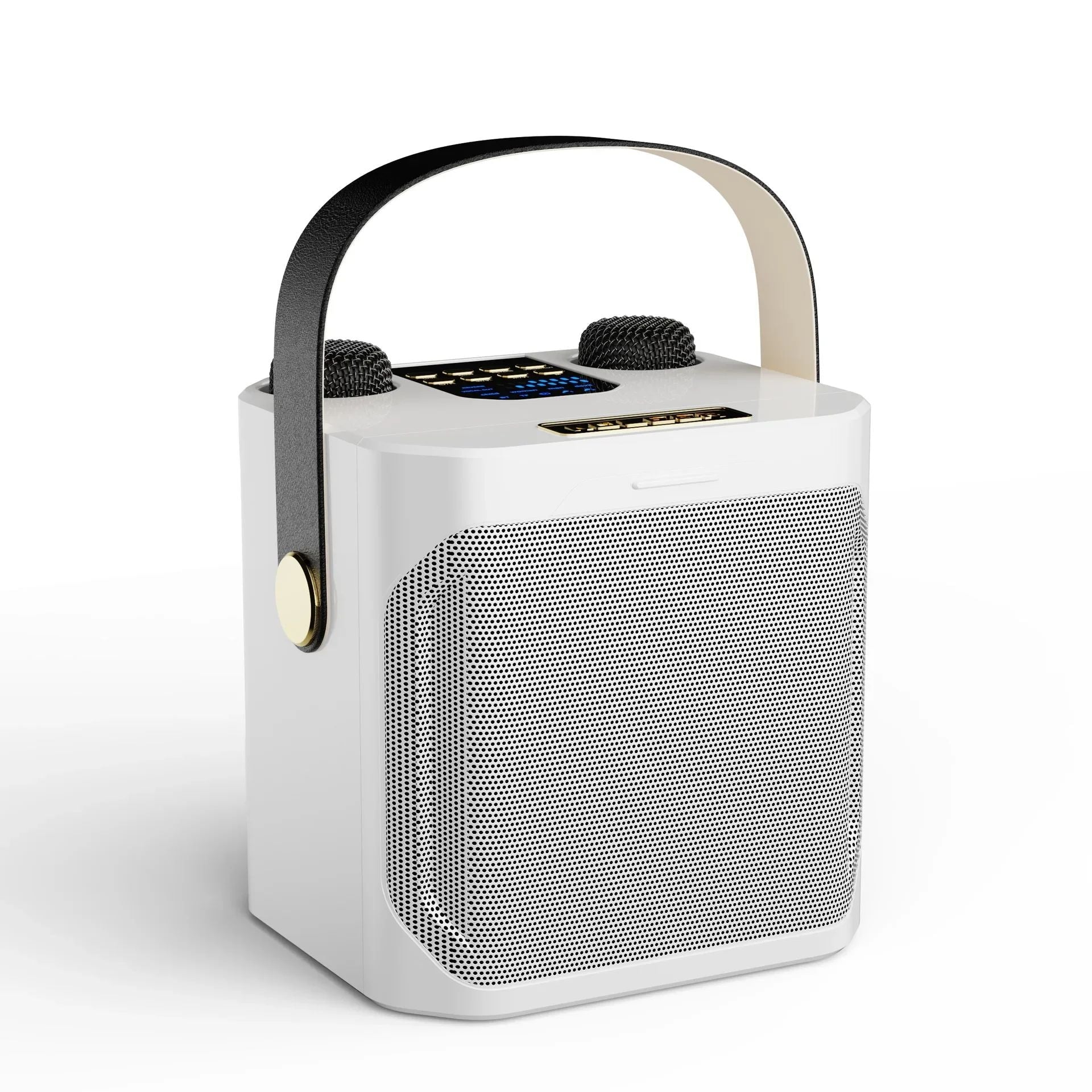 Karaoke Bluetooth-højttaler – 360° Surround Trådløs Subwoofer med Dual Mics