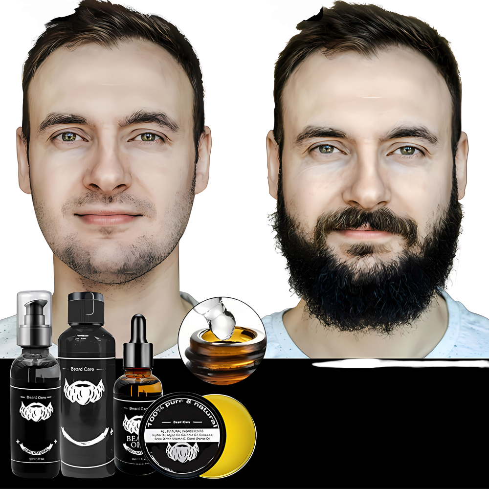 Bartpleje-sæt med bartbørste, bartolie & bartkam – Komplet pleje- og styling-sæt