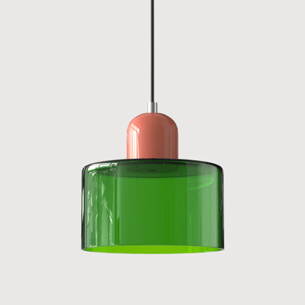 Retro Pendellampe med Glas Skærm og Justerbar Ledning for en Varm Atmosfære