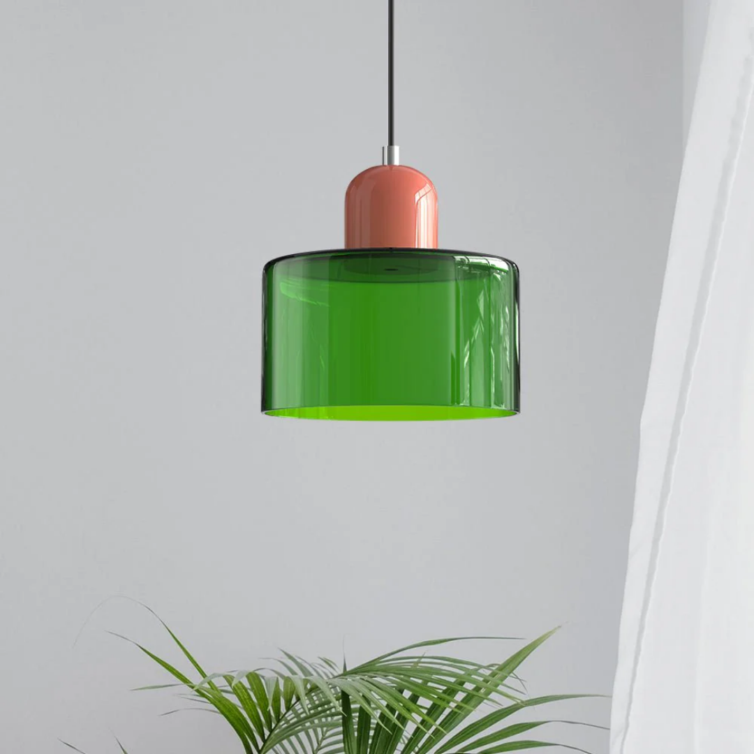 Retro Pendellampe med Glas Skærm og Justerbar Ledning for en Varm Atmosfære