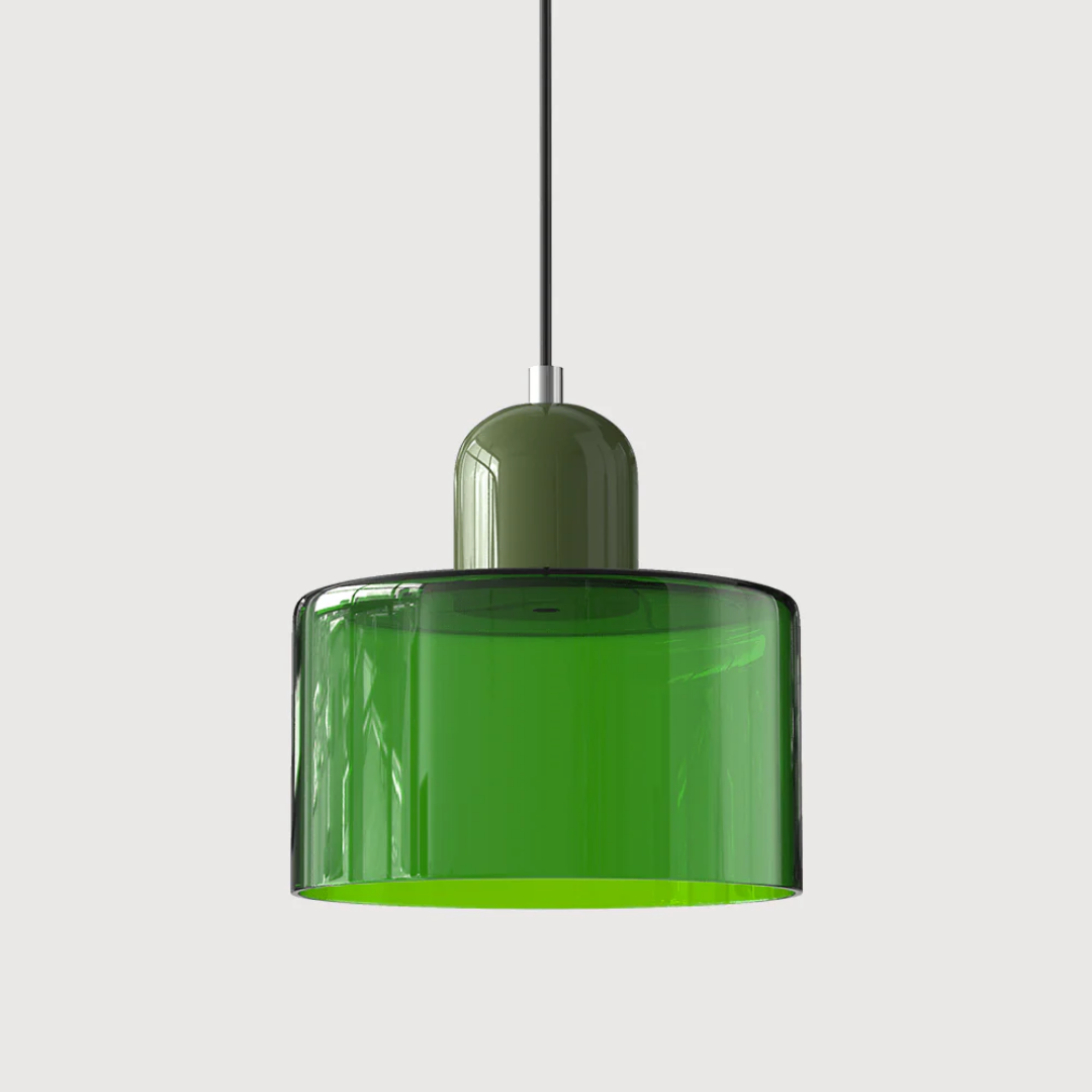 Retro Pendellampe med Glas Skærm og Justerbar Ledning for en Varm Atmosfære